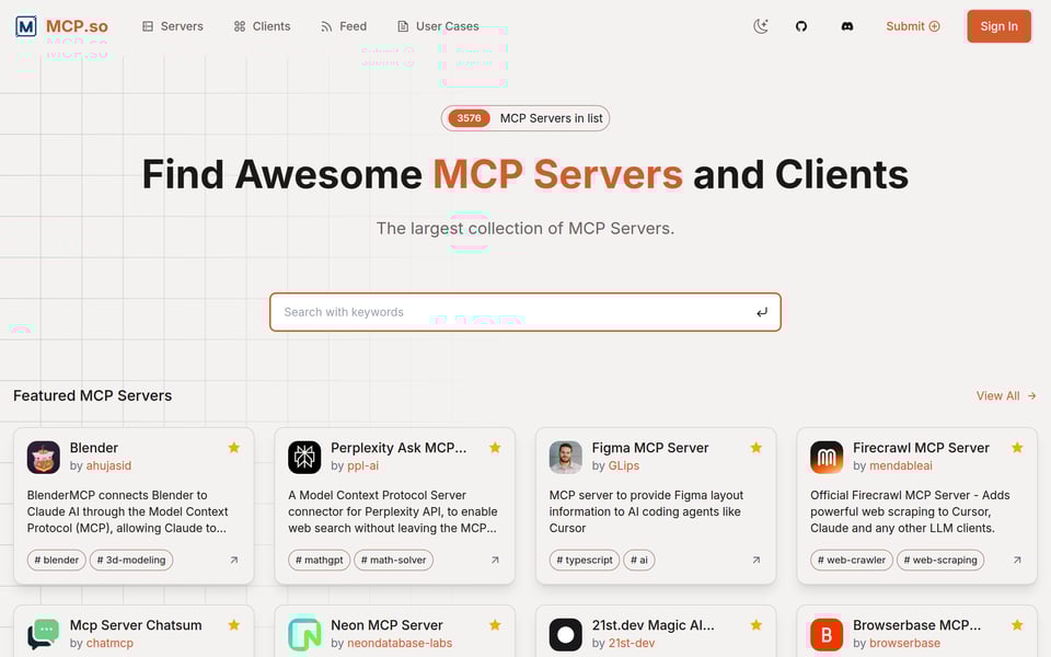 模型上下文协议 (MCP) 服务器大全
