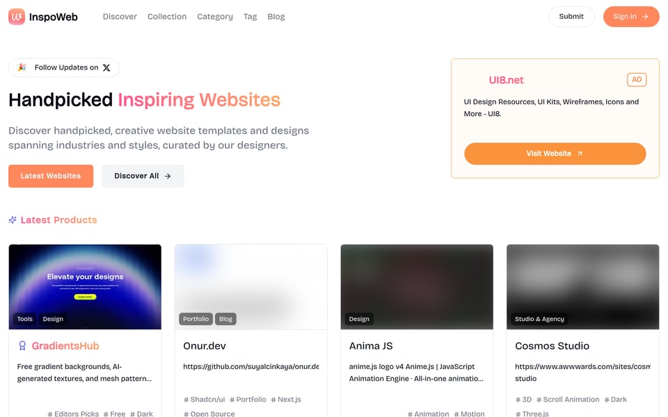 精选的网页设计灵感和模板